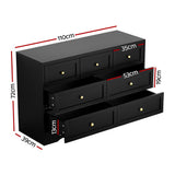 Dressers: Artiss 7 Chest of Drawers Dresser Table Black