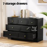 Dressers: Artiss 7 Chest of Drawers Dresser Table Black
