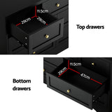 Dressers: Artiss 7 Chest of Drawers Dresser Table Black
