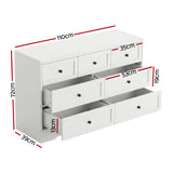 Dressers: Artiss 7 Chest of Drawers Dresser Table White