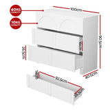 Dressers: Artiss 3 Chest of Drawers Lowboy Dresser Cabinet White