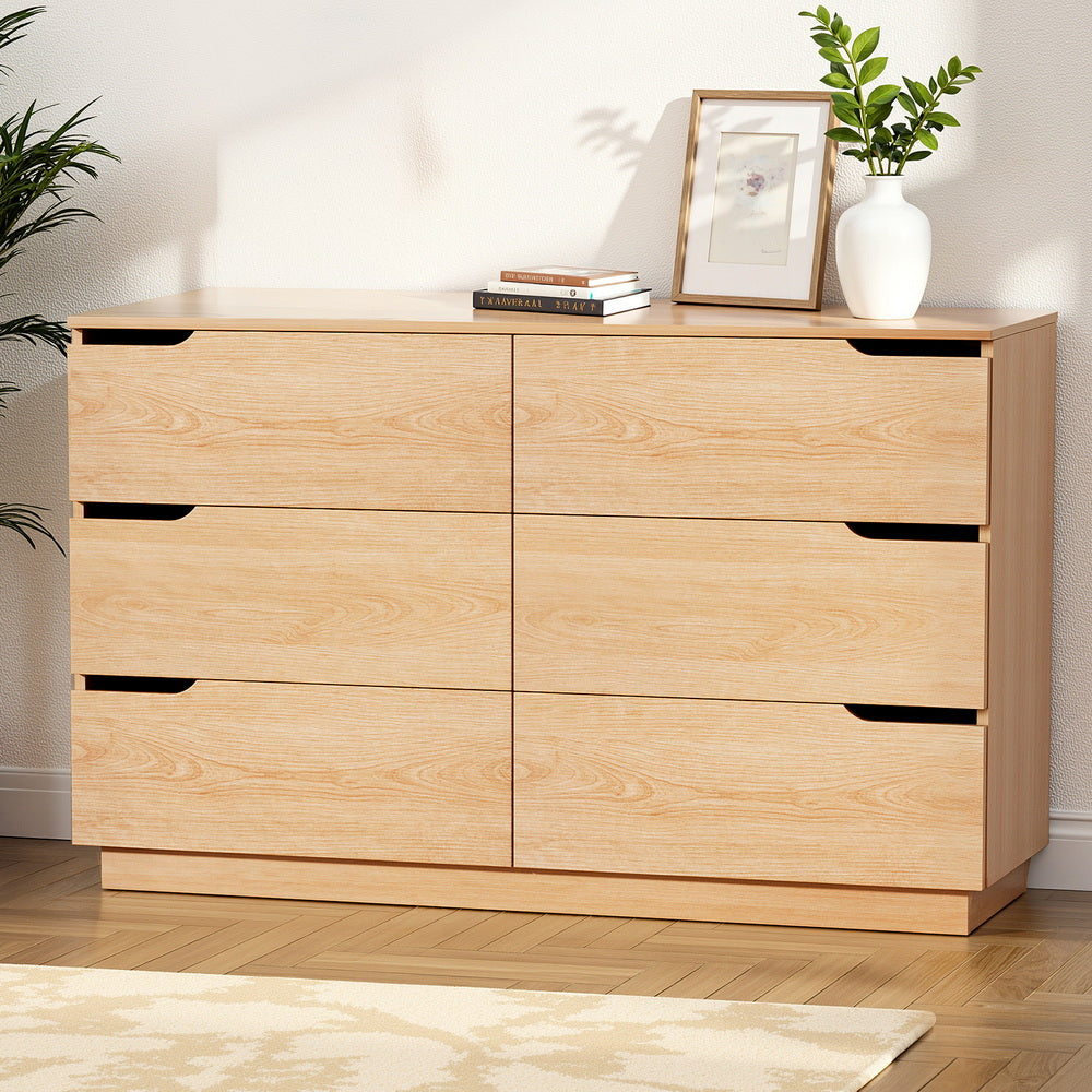 Dressers: Artiss 6 Chest of Drawers Dresser Table Pine