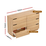 Dressers: Artiss 6 Chest of Drawers Dresser Table Pine