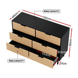 Dressers: Artiss 6 Chest of Drawers Dresser Table Black&Pine