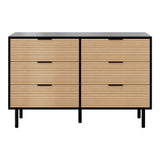 Dressers: Artiss 6 Chest of Drawers Dresser Table Black&Pine