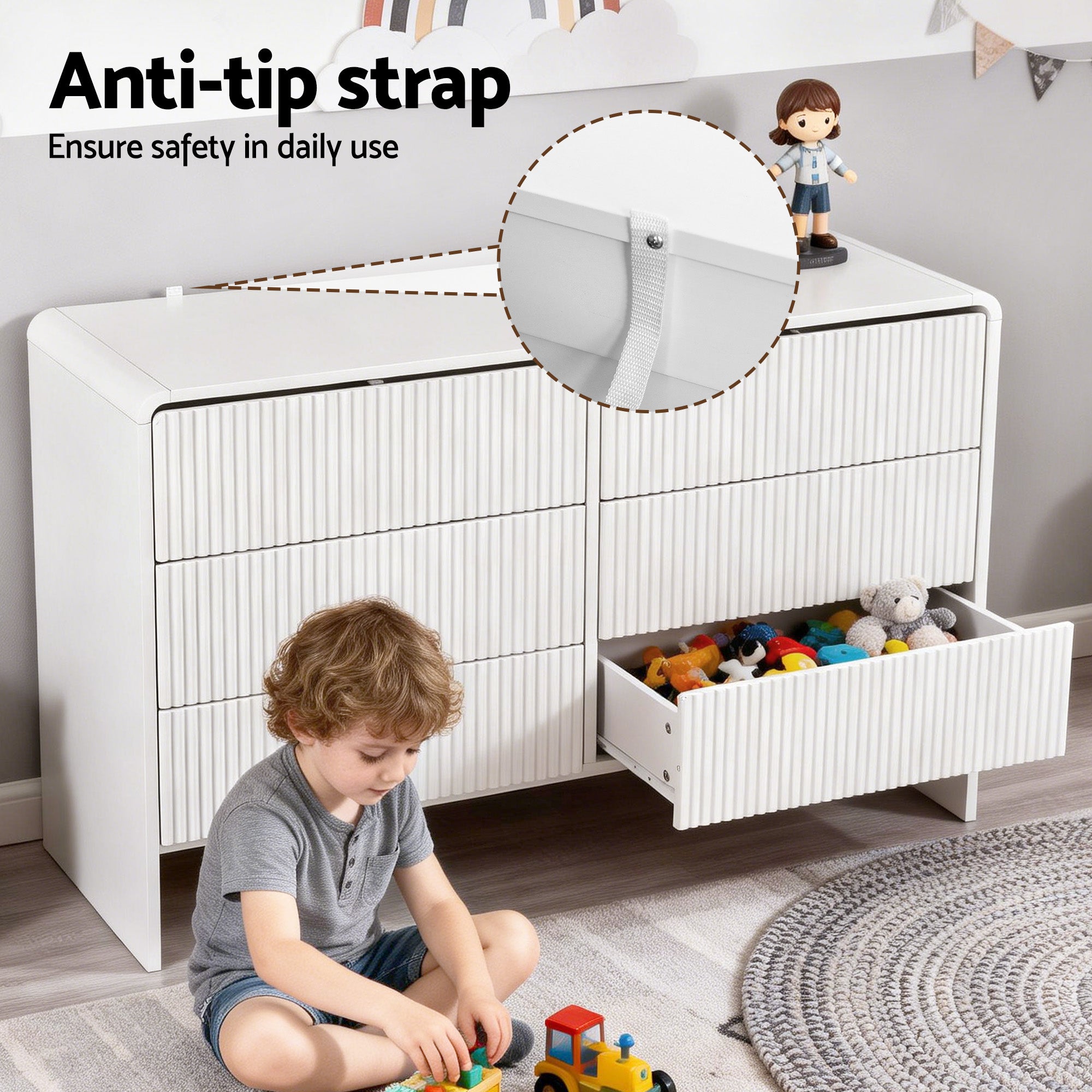 Dressers: Artiss 6 Chest of Drawers Dresser Cabinet White