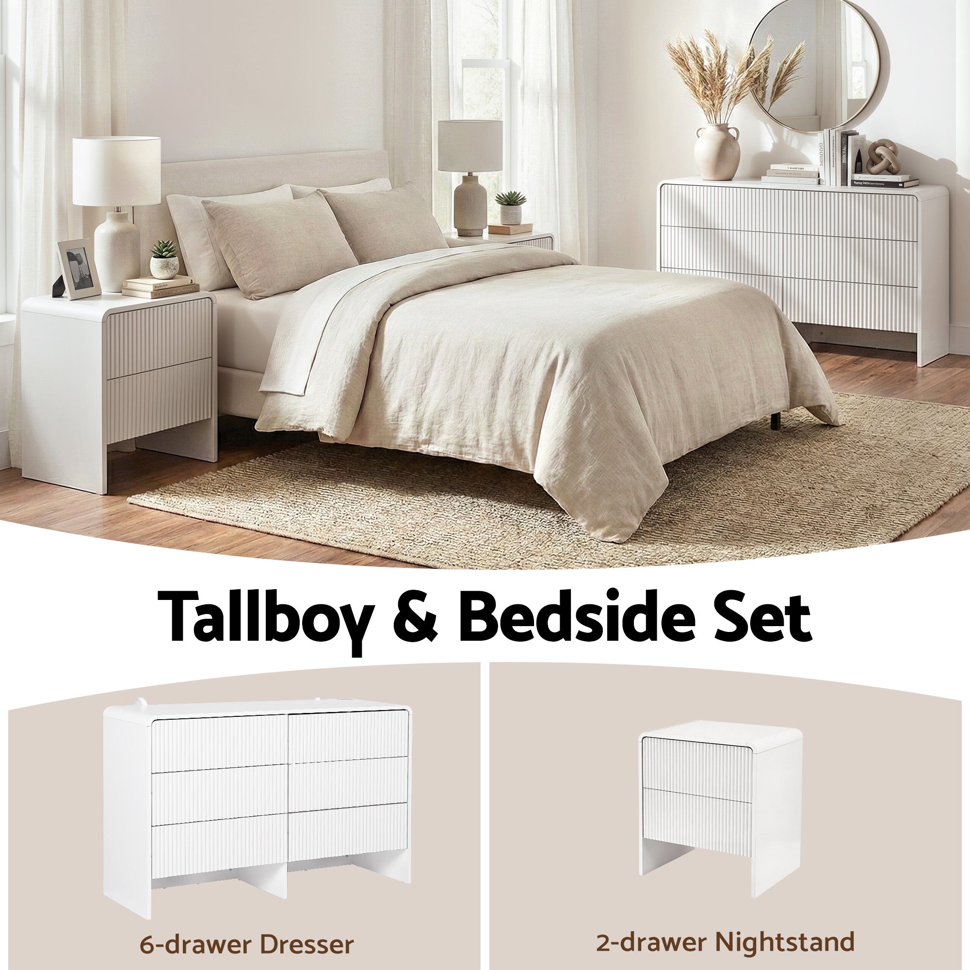 Dressers: Artiss 6 Chest of Drawers Dresser Cabinet White