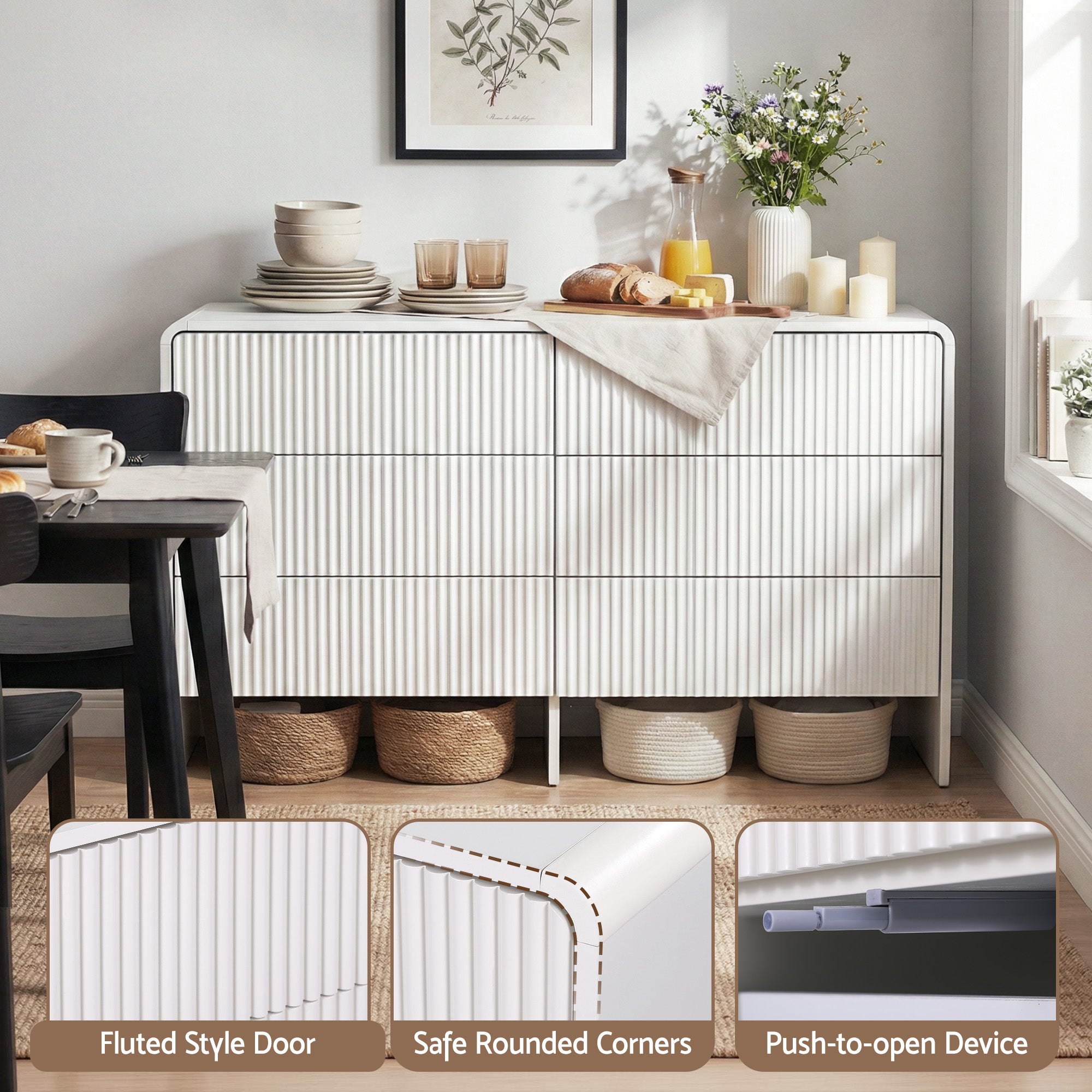 Dressers: Artiss 6 Chest of Drawers Dresser Cabinet White