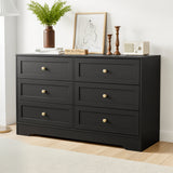 Dressers: Artiss 6 Chest of Drawers Tallboy Cabinet - LEIF Black