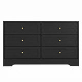 Dressers: Artiss 6 Chest of Drawers Tallboy Cabinet - LEIF Black