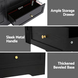 Dressers: Artiss 6 Chest of Drawers Tallboy Cabinet - LEIF Black