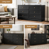 Dressers: Artiss 6 Chest of Drawers Tallboy Cabinet - LEIF Black