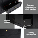 Dressers: Artiss 6 Chest of Drawers Tallboy Cabinet - LEIF Black