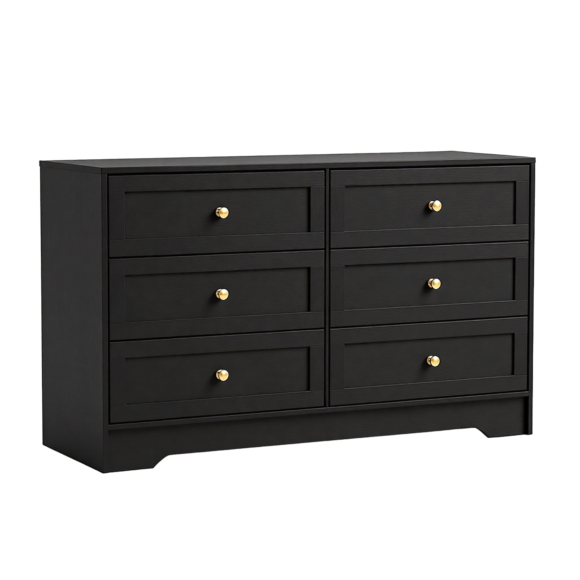 Dressers: Artiss 6 Chest of Drawers Tallboy Cabinet - LEIF Black