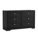 Dressers: Artiss 6 Chest of Drawers Tallboy Cabinet - LEIF Black