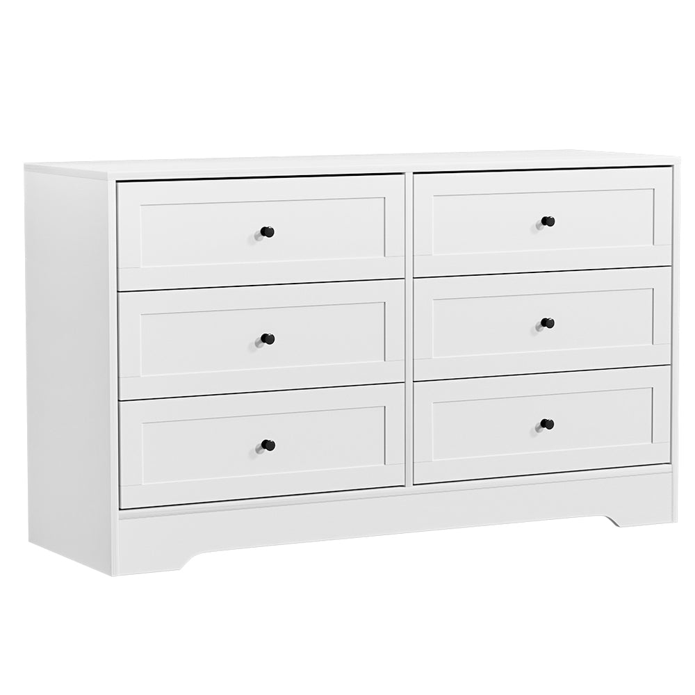 Dressers: Artiss 6 Chest of Drawers - LEIF White