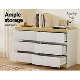 Dressers: Artiss 6 Chest of Drawers Cabinet Dresser Table Tallboy Storage Bedroom White