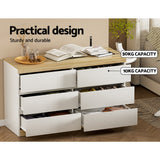 Dressers: Artiss 6 Chest of Drawers Cabinet Dresser Table Tallboy Storage Bedroom White