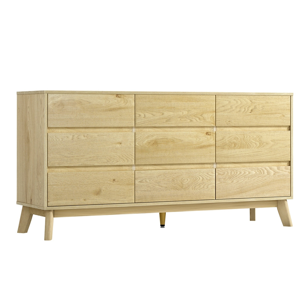 Dressers: Artiss 9 Chest of Drawers Tallboy Cabinet - XAVI Pine