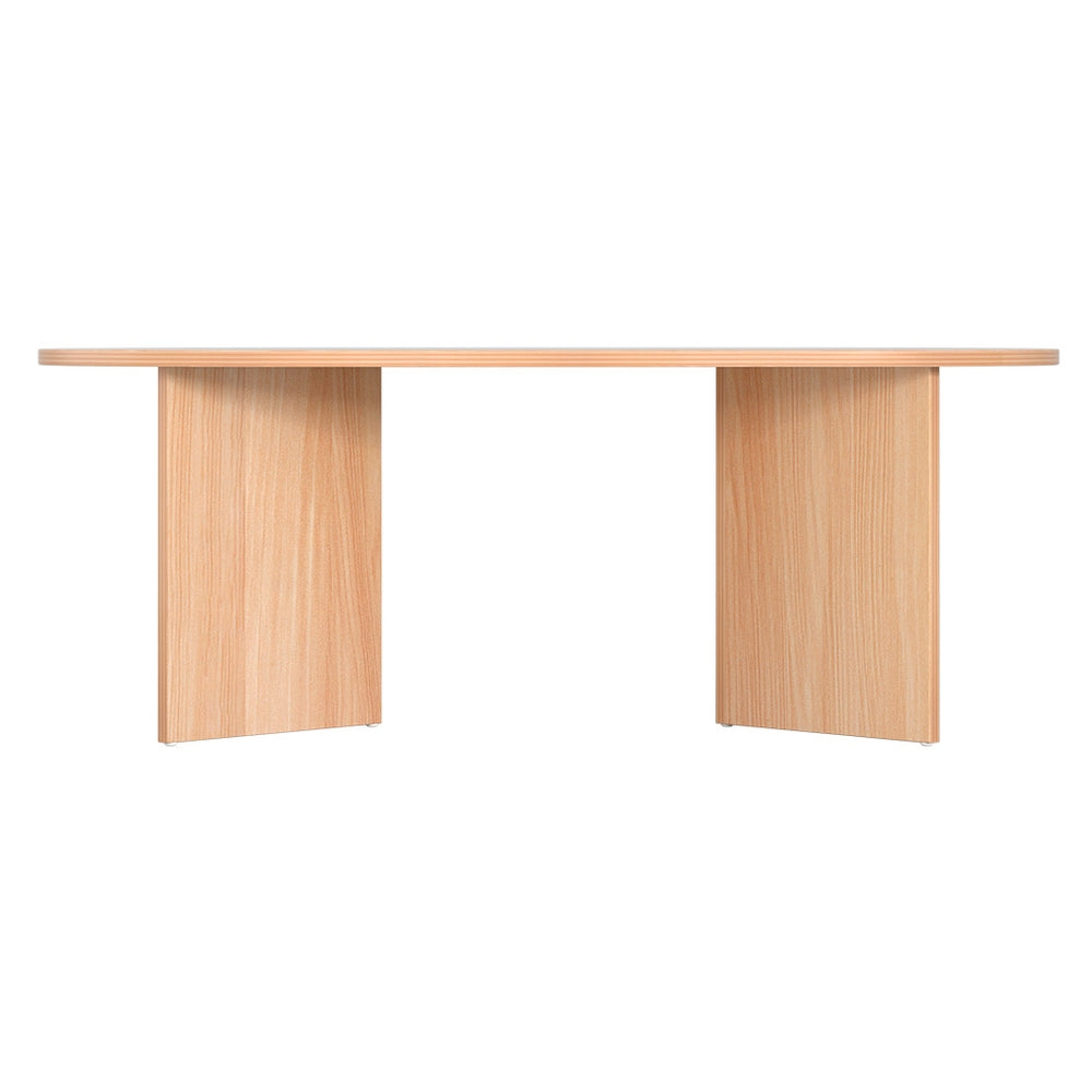 Coffee Tables: Artiss Coffee Table Oval 110CM Pine Alva