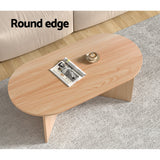Coffee Tables: Artiss Coffee Table Oval 110CM Pine Alva