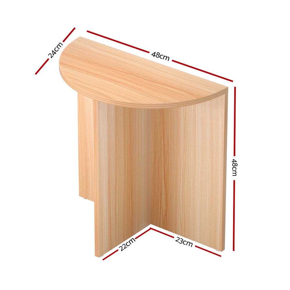 Coffee Tables: Artiss Coffee Table Semi-circle 48CM Pine Elva
