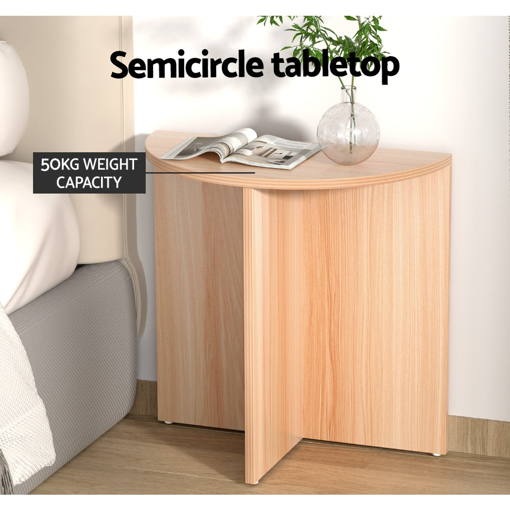 Coffee Tables: Artiss Coffee Table Semi-circle 48CM Pine Elva
