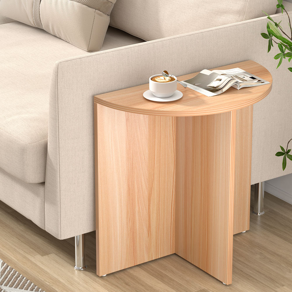 Coffee Tables: Artiss Coffee Table Semi-circle 48CM Pine Elva