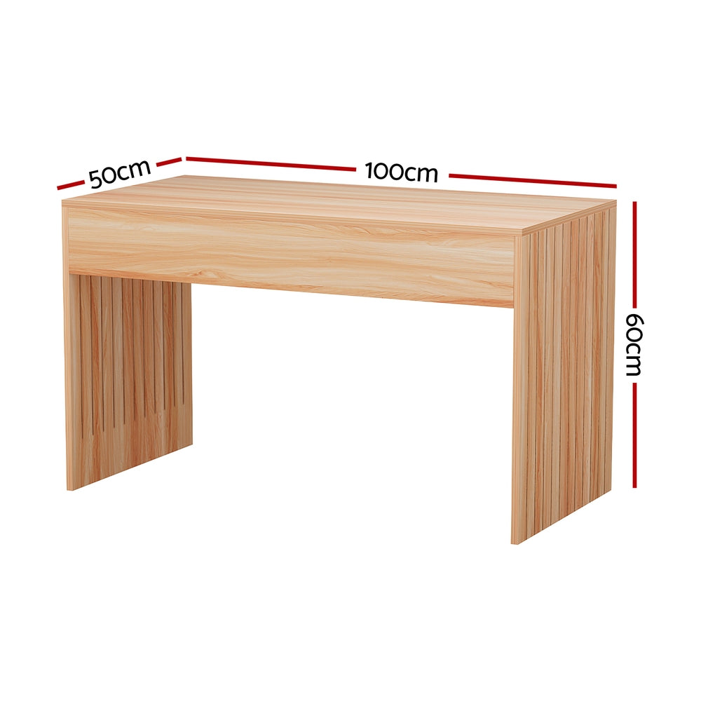Coffee Tables: Artiss Coffee Table Rectangle Fluted Side 100CM
