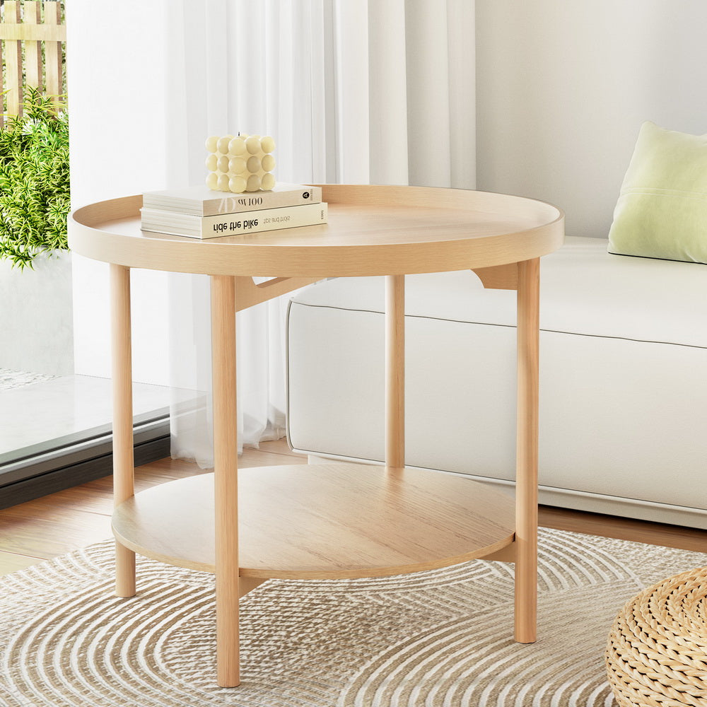 Disposable Cups: Artiss Coffee Table Side Table Round 70CM