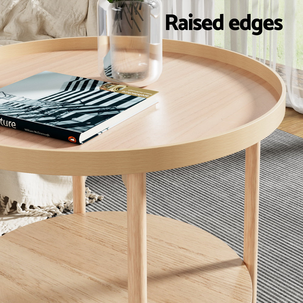 Disposable Cups: Artiss Coffee Table Side Table Round 70CM