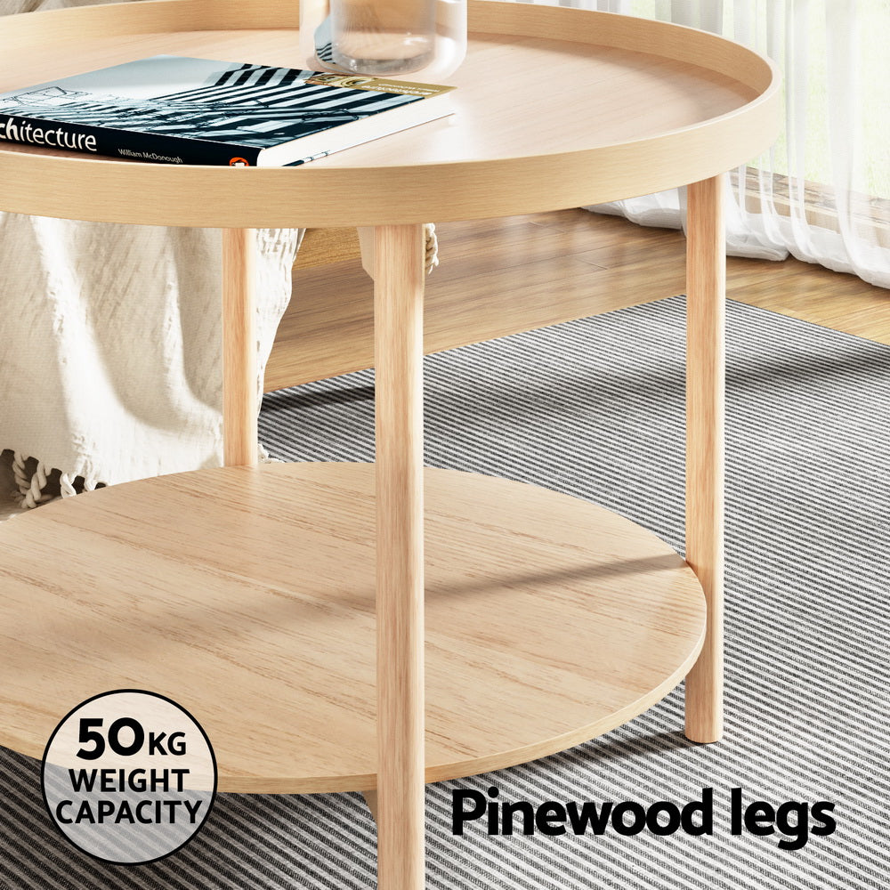 Disposable Cups: Artiss Coffee Table Side Table Round 70CM