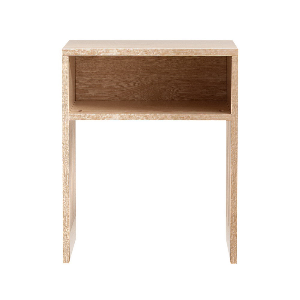 Coffee Tables: Artiss Coffee Table Storage Shelf Fluted Side Pine