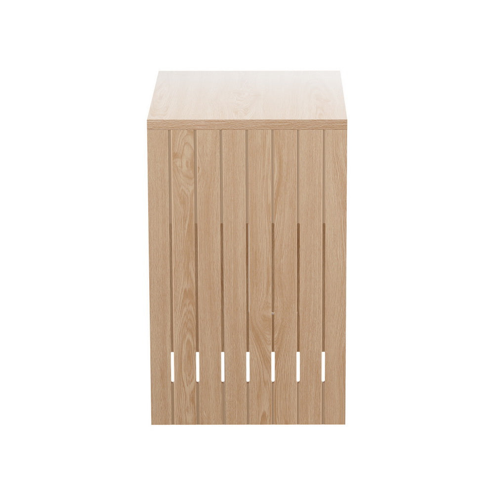Coffee Tables: Artiss Coffee Table Storage Shelf Fluted Side Pine