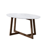 Coffee Tables: Artiss Coffee Table Oval Marble Effect