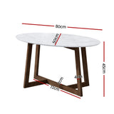 Coffee Tables: Artiss Coffee Table Oval Marble Effect