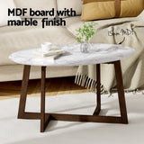 Coffee Tables: Artiss Coffee Table Oval Marble Effect