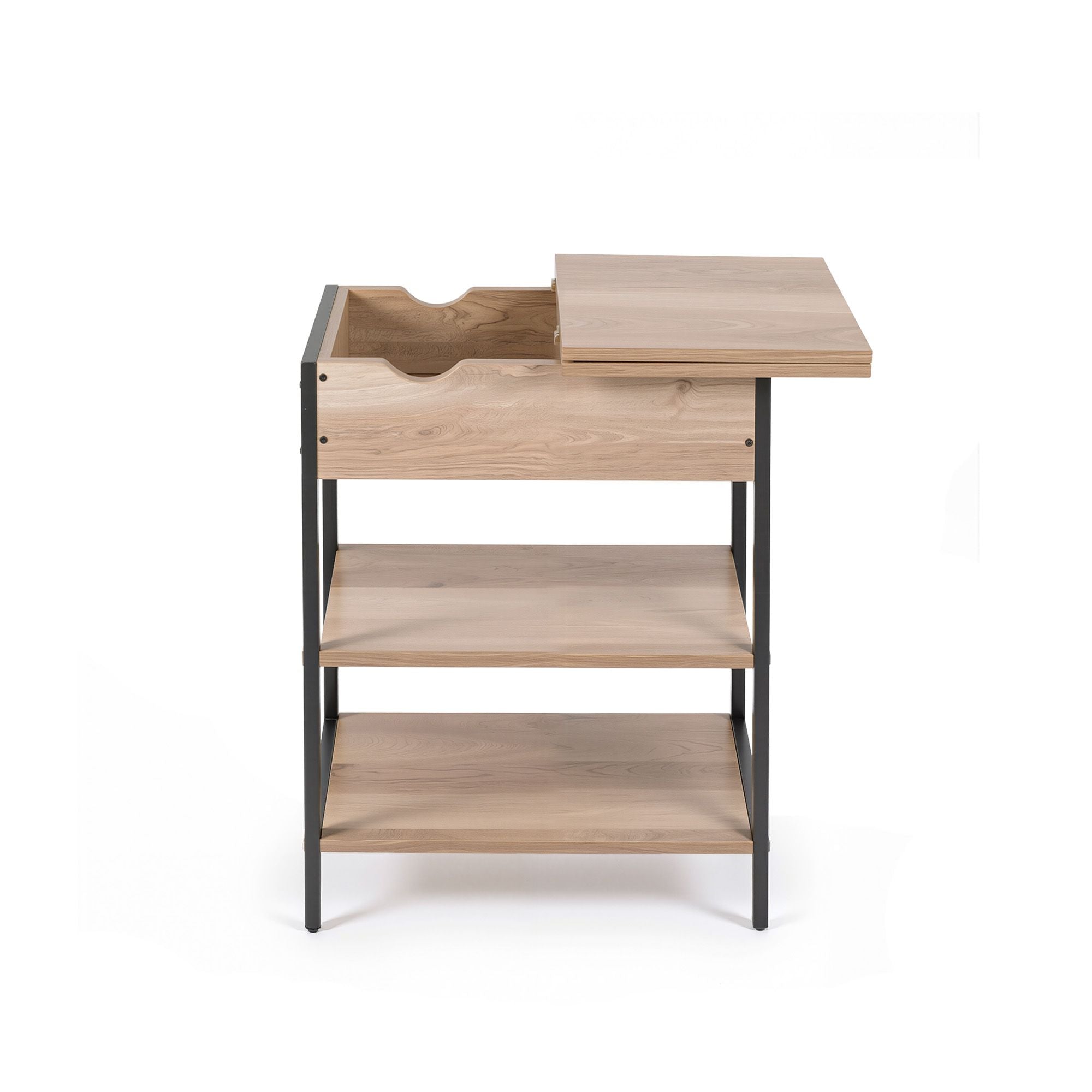 Artiss Coffee Table Side Bedside End Table Charging Station Flip-Top Storage 60cm Wood