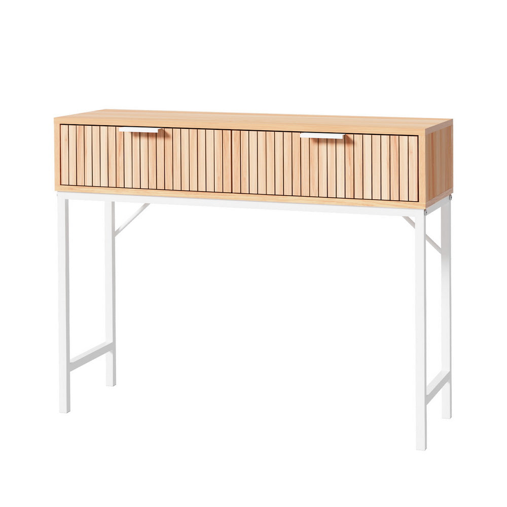 Desks: Artiss Console Table 2 Drawers 92CM