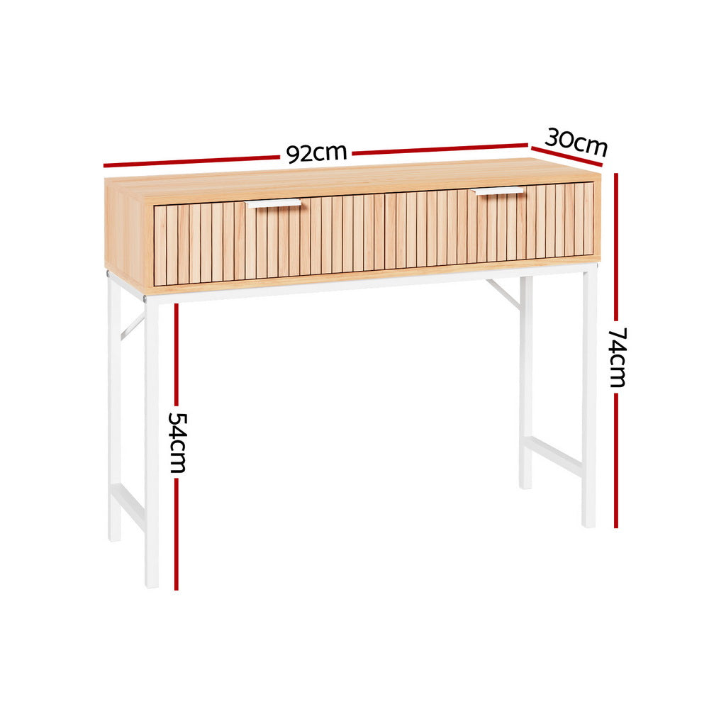 Desks: Artiss Console Table 2 Drawers 92CM