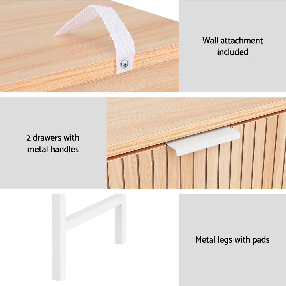 Desks: Artiss Console Table 2 Drawers 92CM