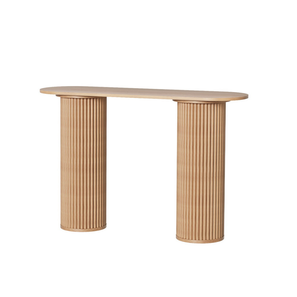 Side Tables: Artiss Console Table Oval 115CM Pine Blake