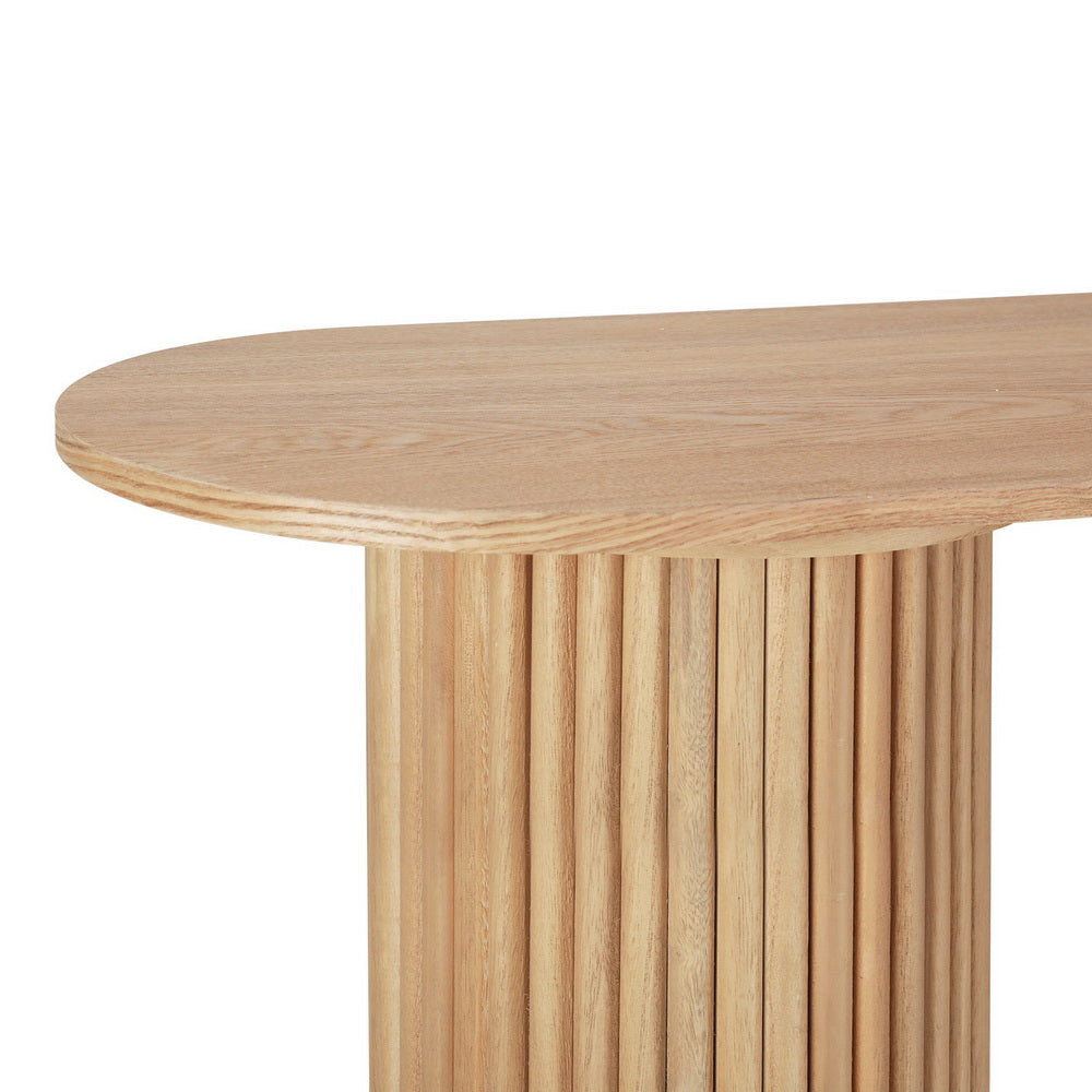 Side Tables: Artiss Console Table Oval 115CM Pine Blake
