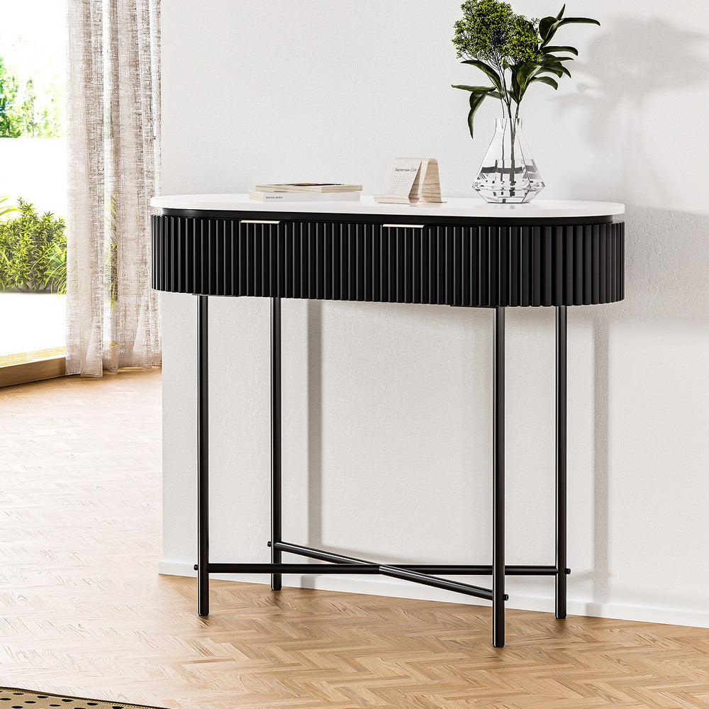 Desks: Artiss Console Table 2 Drawers 100CM