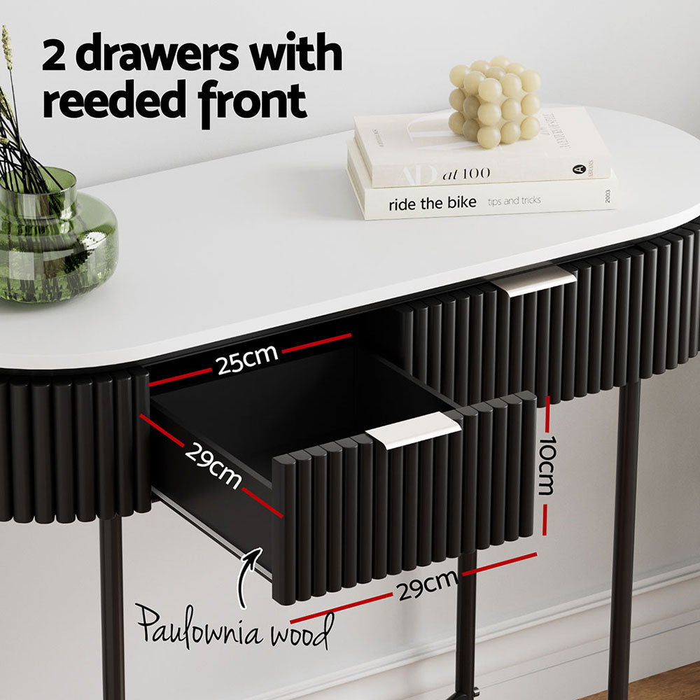 Desks: Artiss Console Table 2 Drawers 100CM
