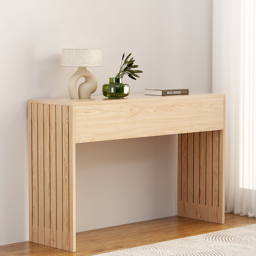 Side Tables: Artiss Console Table Hallway Fluted 120CM Pine