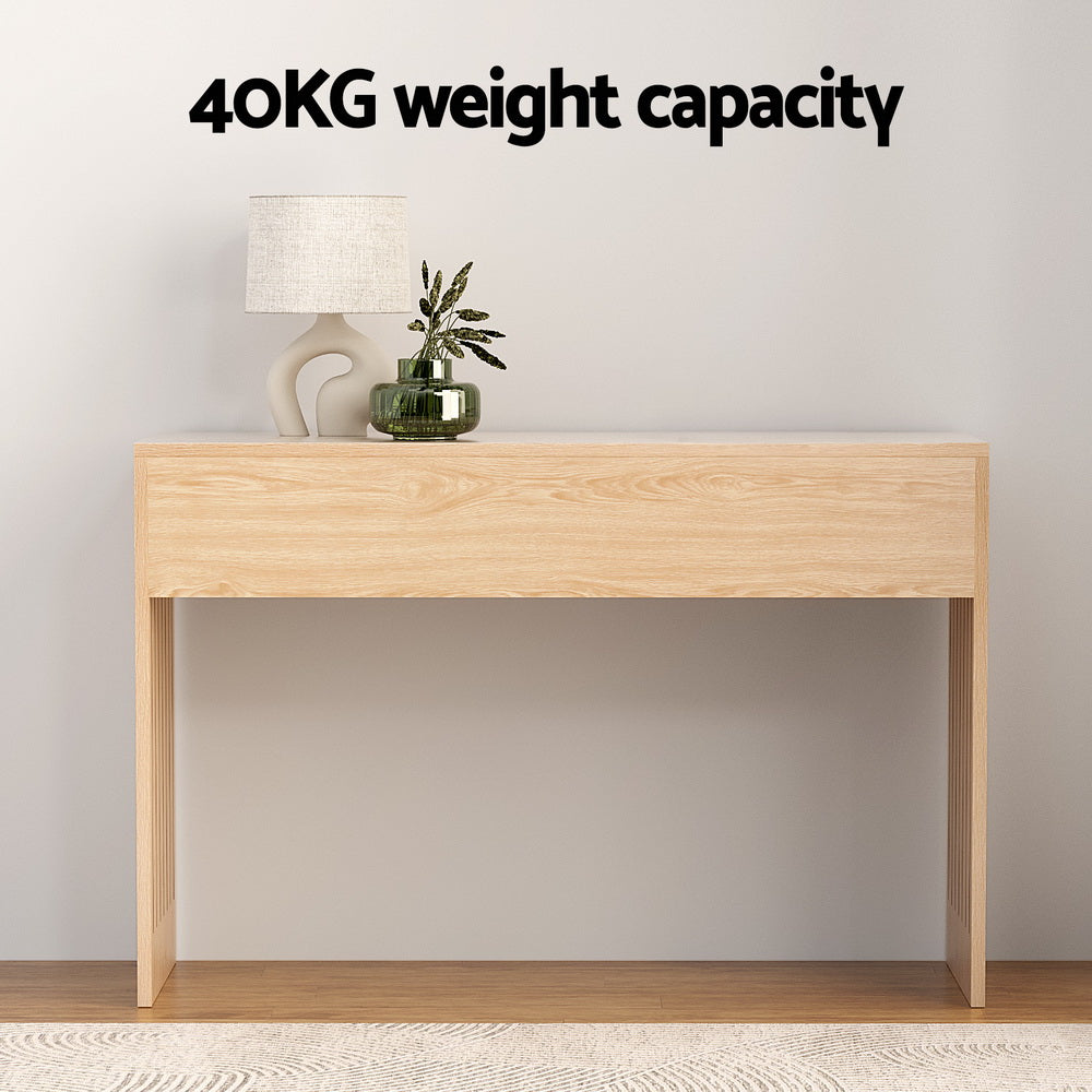Side Tables: Artiss Console Table Hallway Fluted 120CM Pine