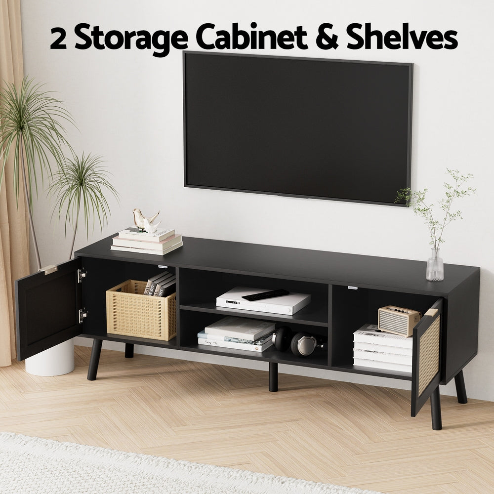 TV Units: Artiss TV Unit 150cm Storage Cabinet Black