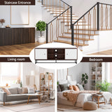 Artiss TV Unit 150cm Storage Shelves Walnut White