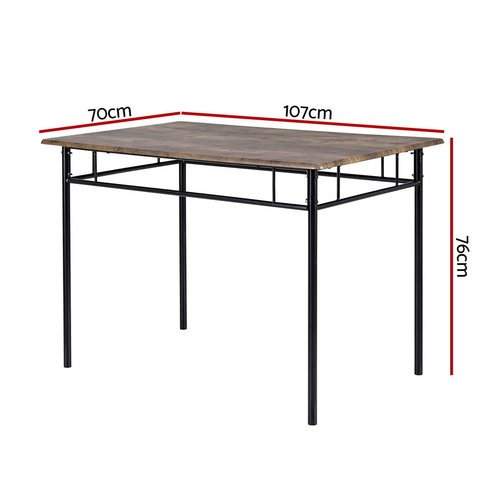 Outdoor Chairs: Artiss Dining Table and Chairs Set 5PCS Industrial Wooden Metal Desk Walnut